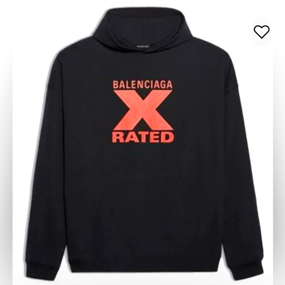 Men’s Balenciaga X-rated black hoodie.
